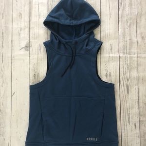 Women's Nobull Blue Sleeveless Hoodie-XS